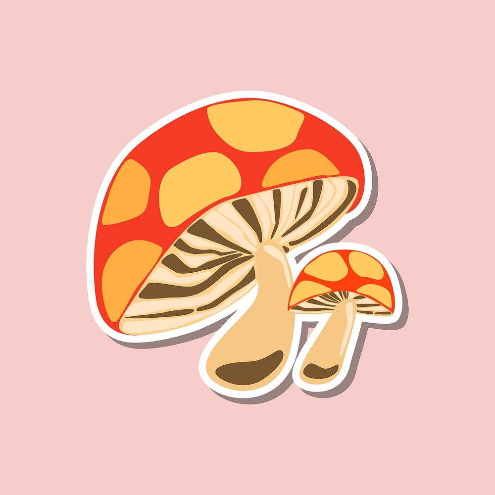 Cute polka dots mushroom sticker design element