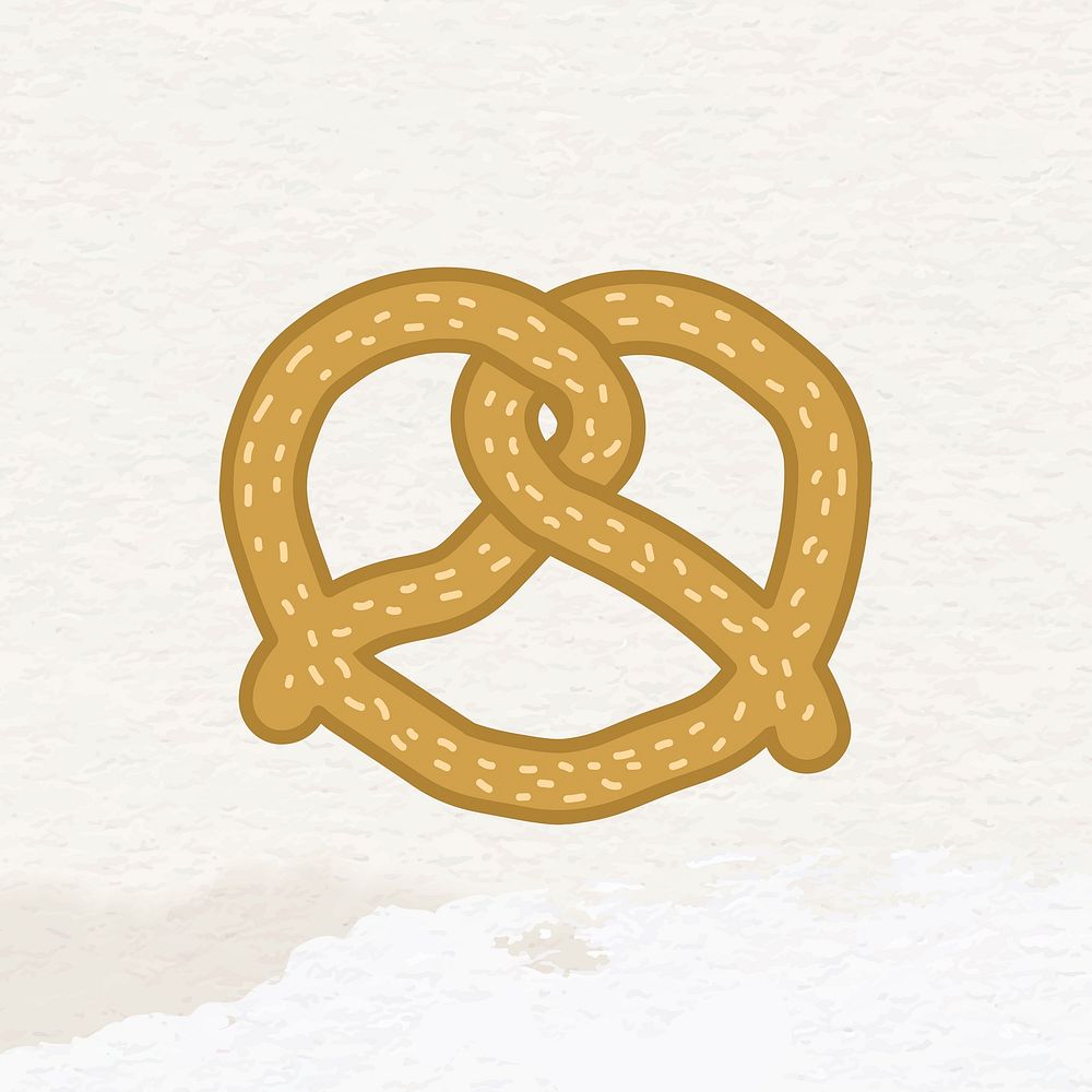 Cute pretzel doodle sticker vector