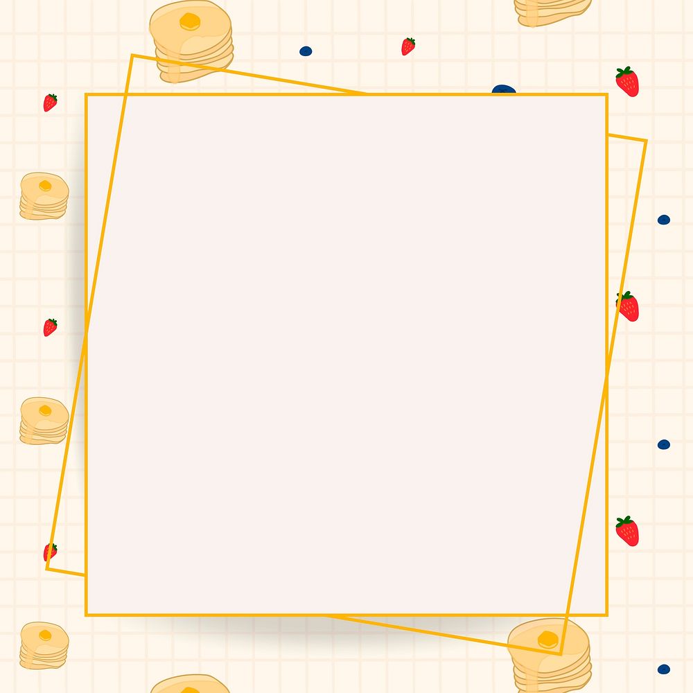 Psd paper frame on food pattern background