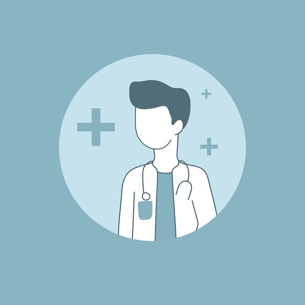 Doctor, medical healthcare pfrofessional character vector