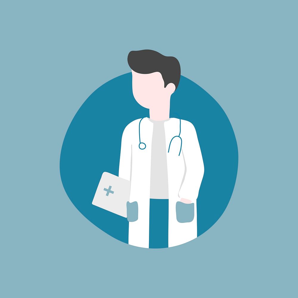 Doctor, medical healthcare pfrofessional character illustration