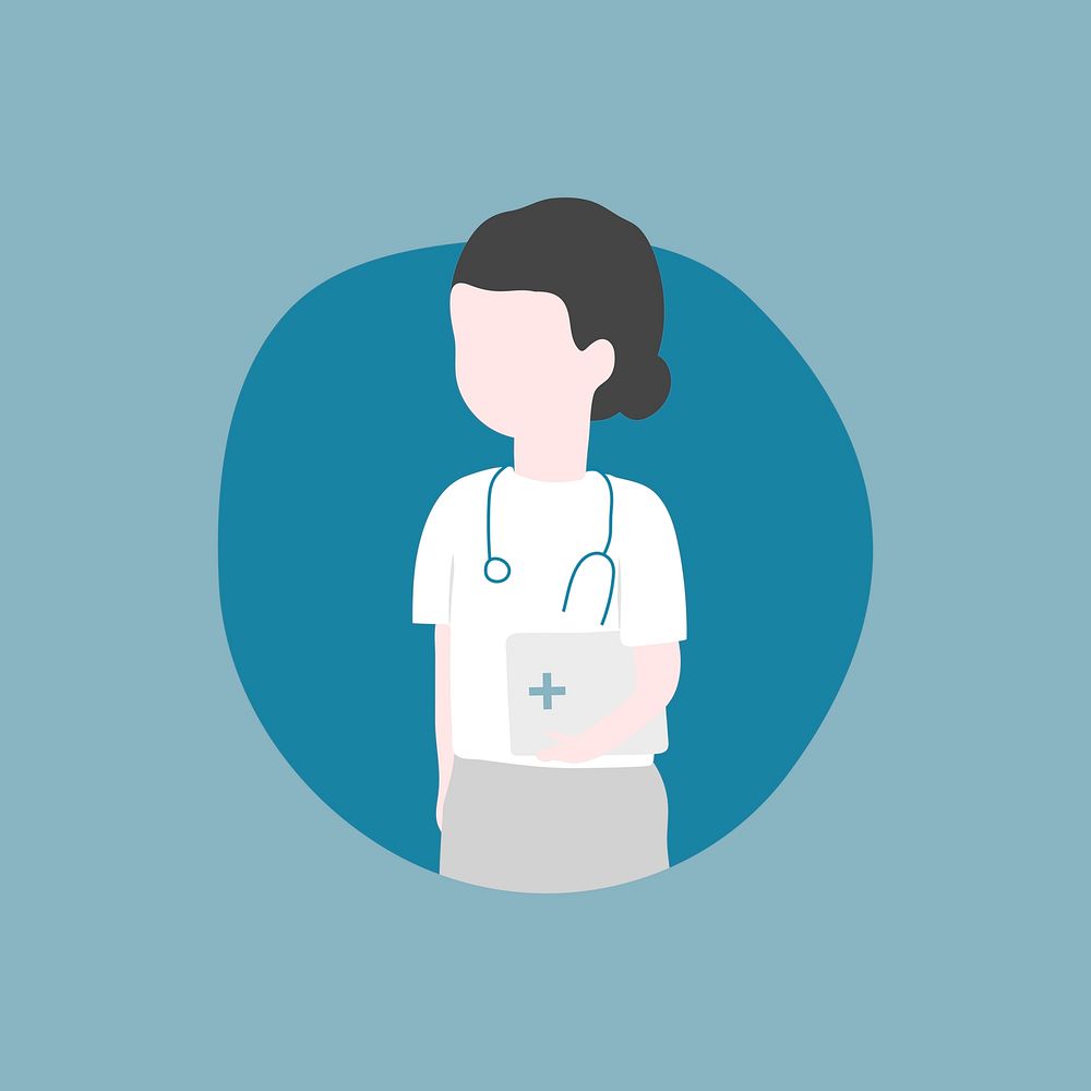 Doctor, medical healthcare pfrofessional character illustration