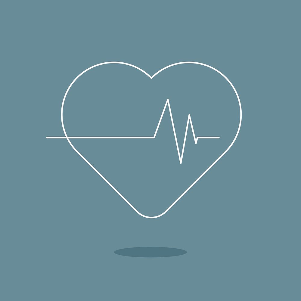 Heart rate medical icon vector