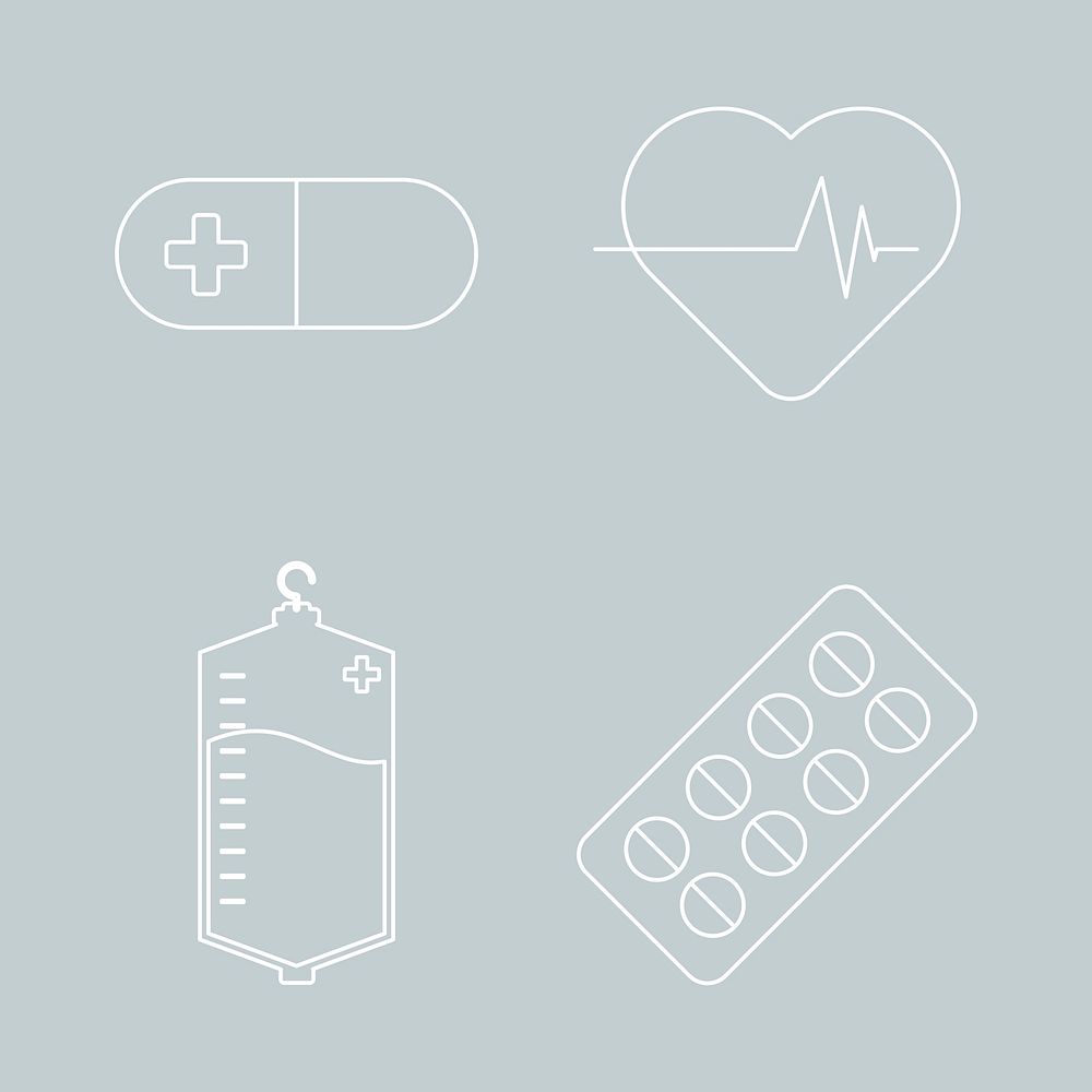 Medical and healthcare covid 19 icon vector collection vector