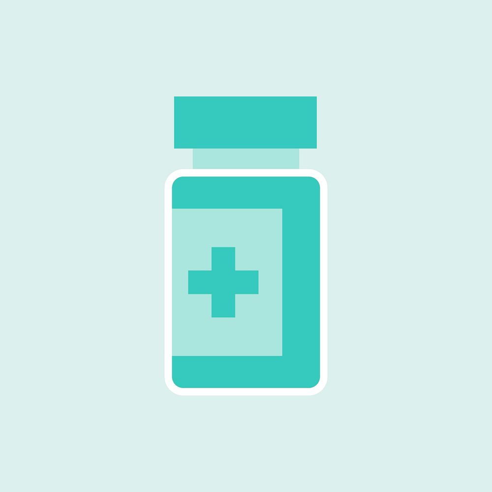 Green prescription bottle element vector
