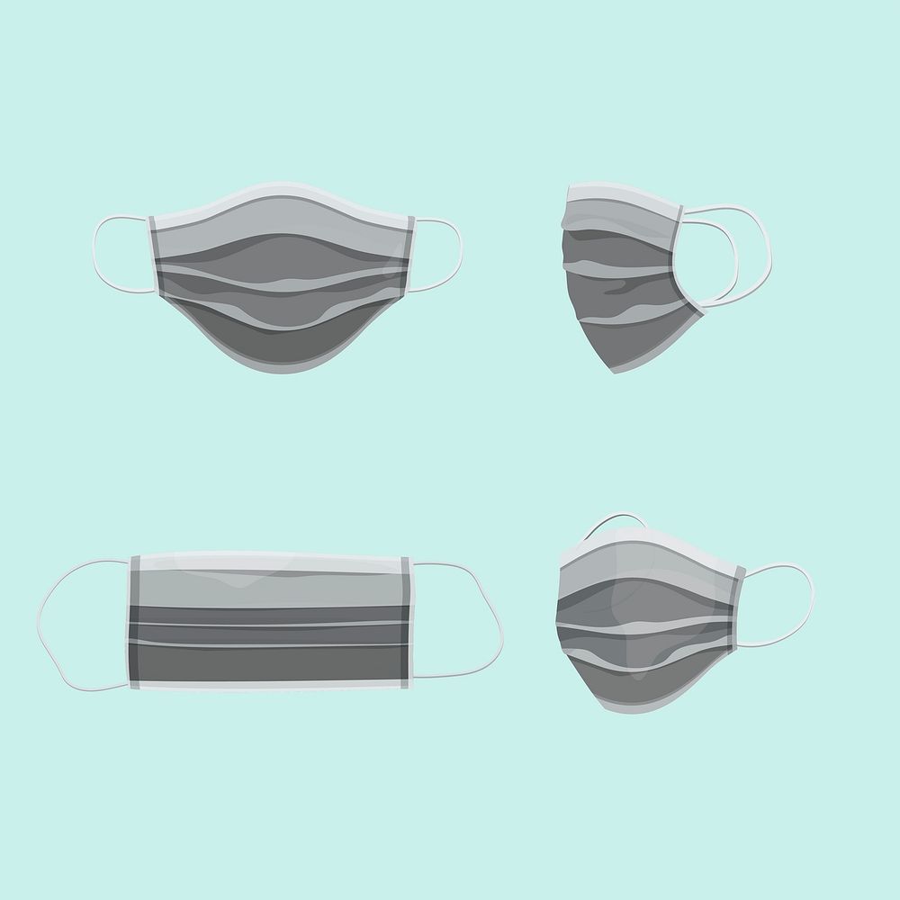 Surgical face mask set vector