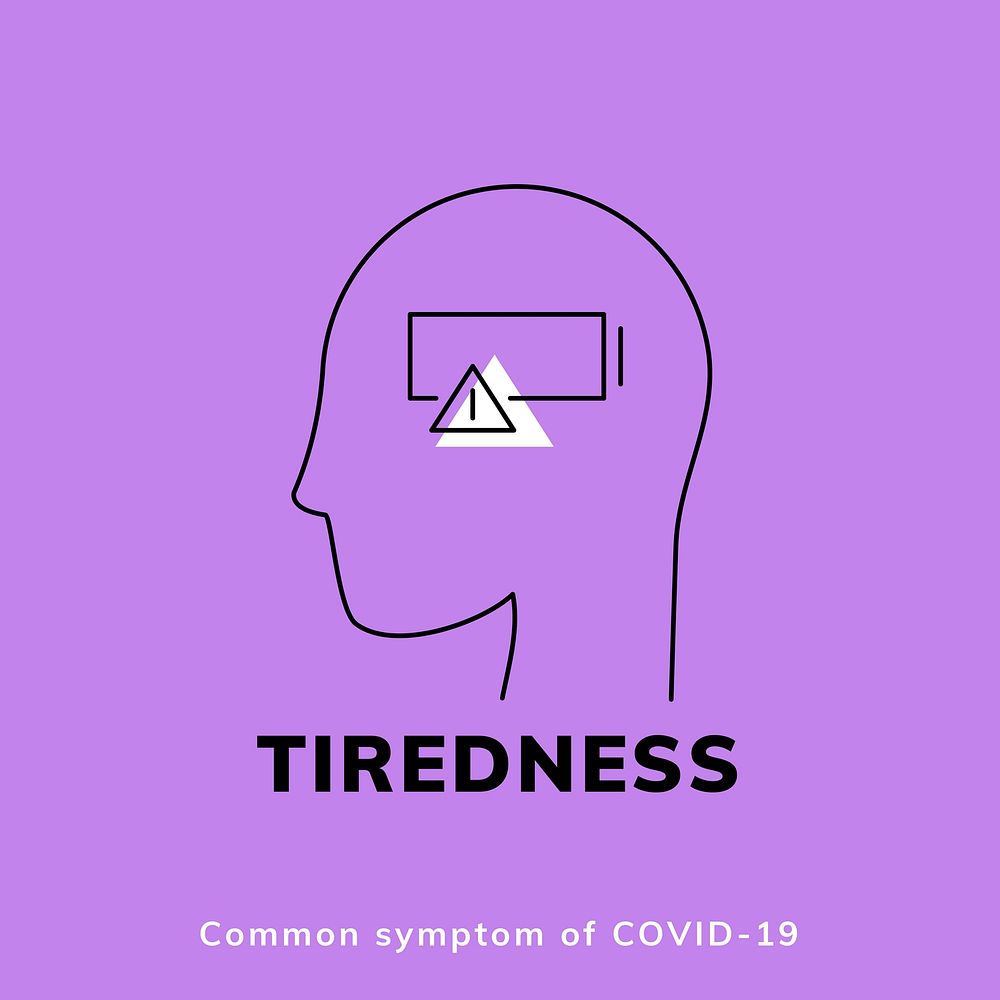 Tiredness, covid-19 symptoms to watch out for vector