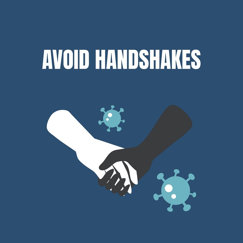 Avoid handshakes coronavirus awareness message vector