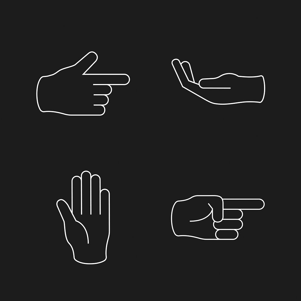 Hand signals set vector