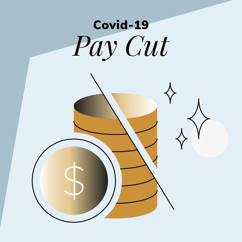 Covid-19 pay cut vector 