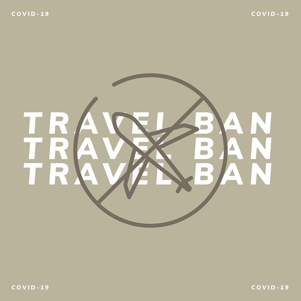 Travel ban social template vector