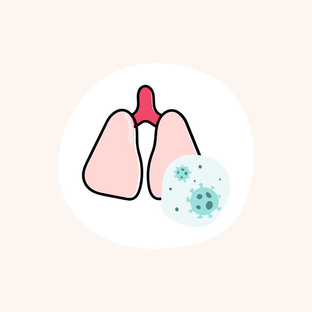 Coronavirus damaging lungs icon vector