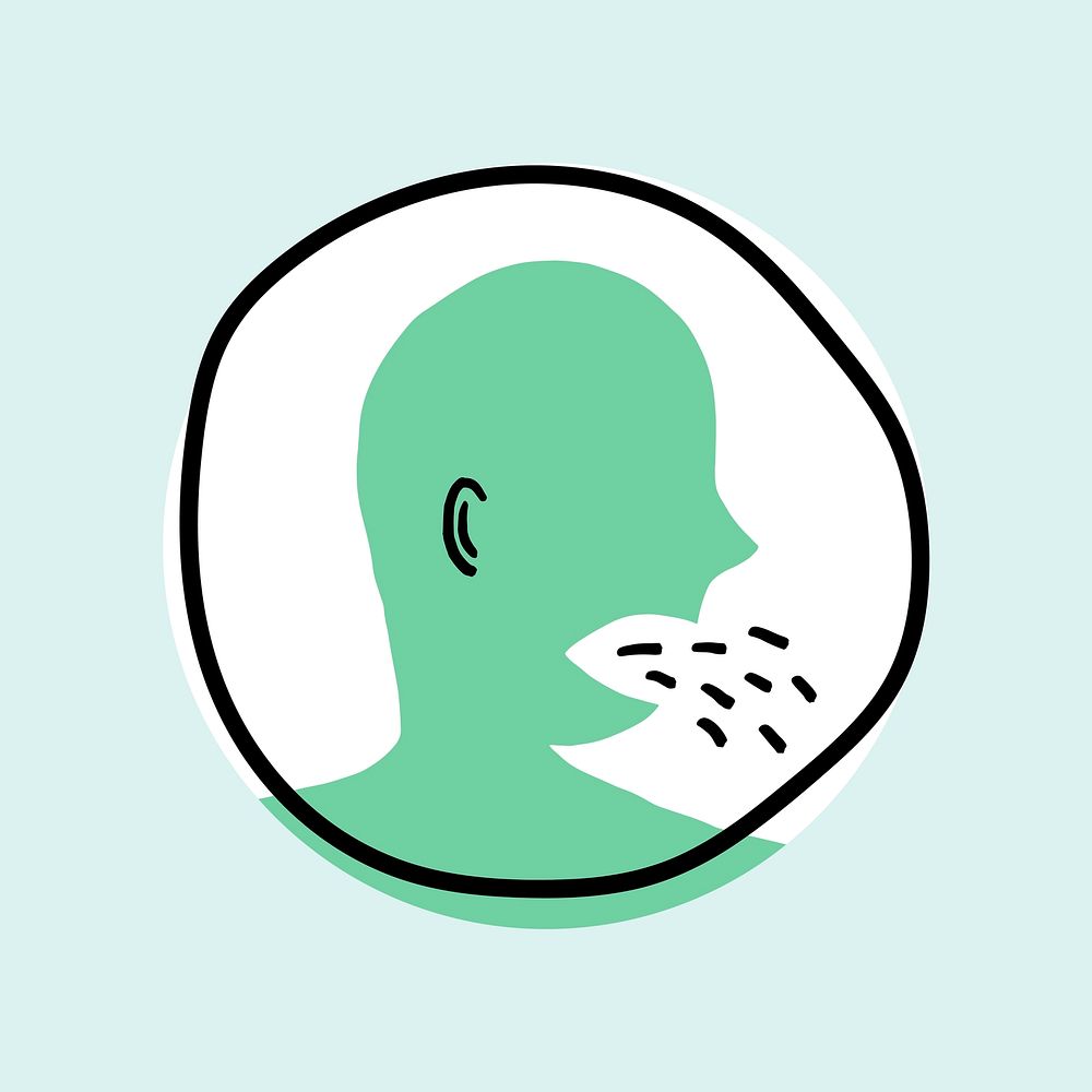 Coughing man with coronavirus symptoms icon vector