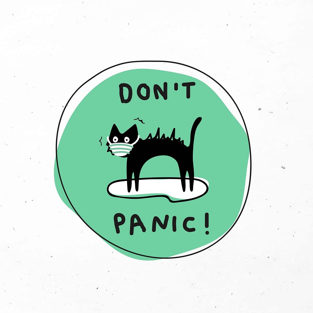Don't panic! new normal lifestyle doodle illustration