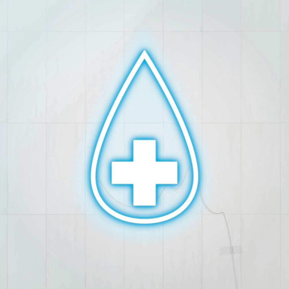 Blue sanitise neon icon vector
