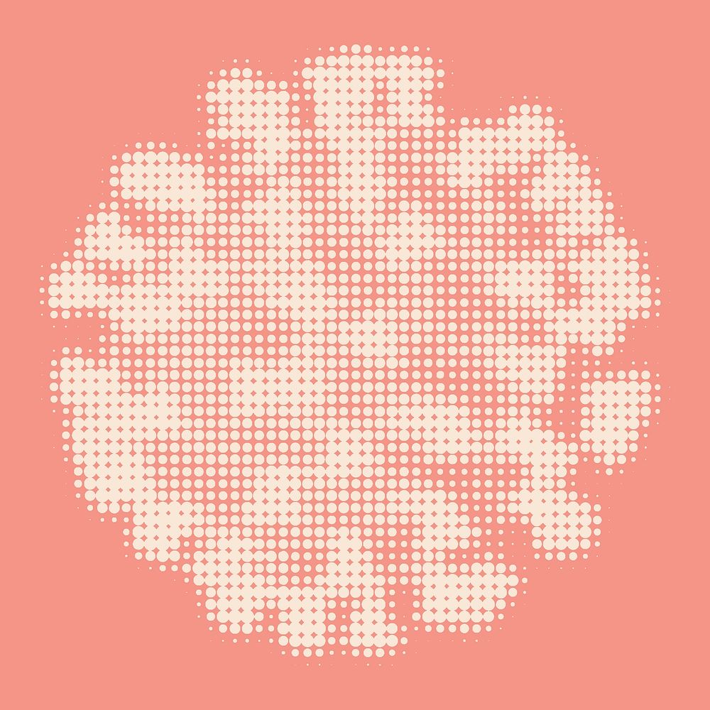 White halftone coronavirus on pink background illustration vector