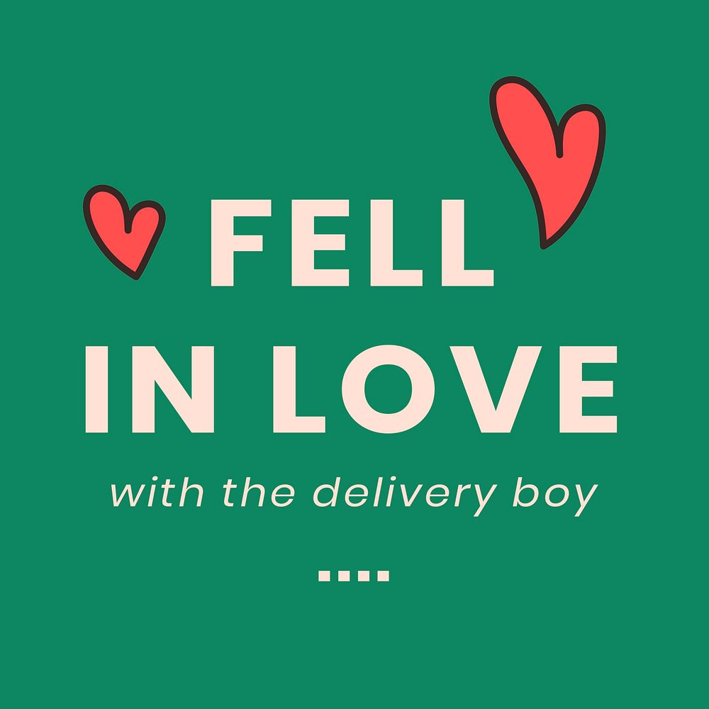 Fell in love with the delivery boy, self quarantine activity design element