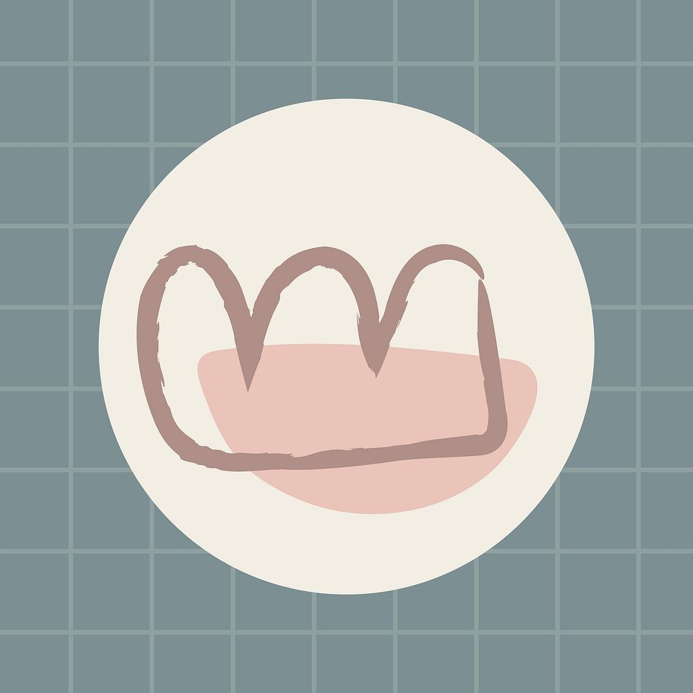 Minimal crown doodle social story highlight design resource vector