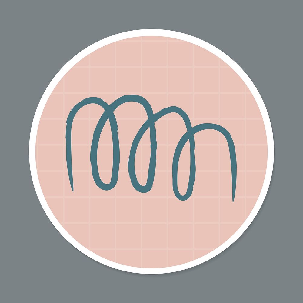 Spiral doodle social story highlight sticker vector