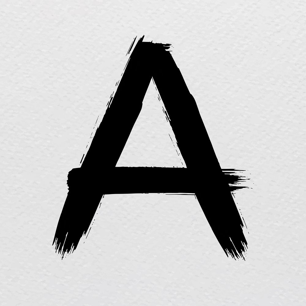 Letter A brush stroke typography vector