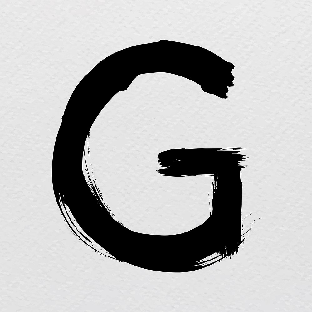 Letter G grunge hand lettering typography vector