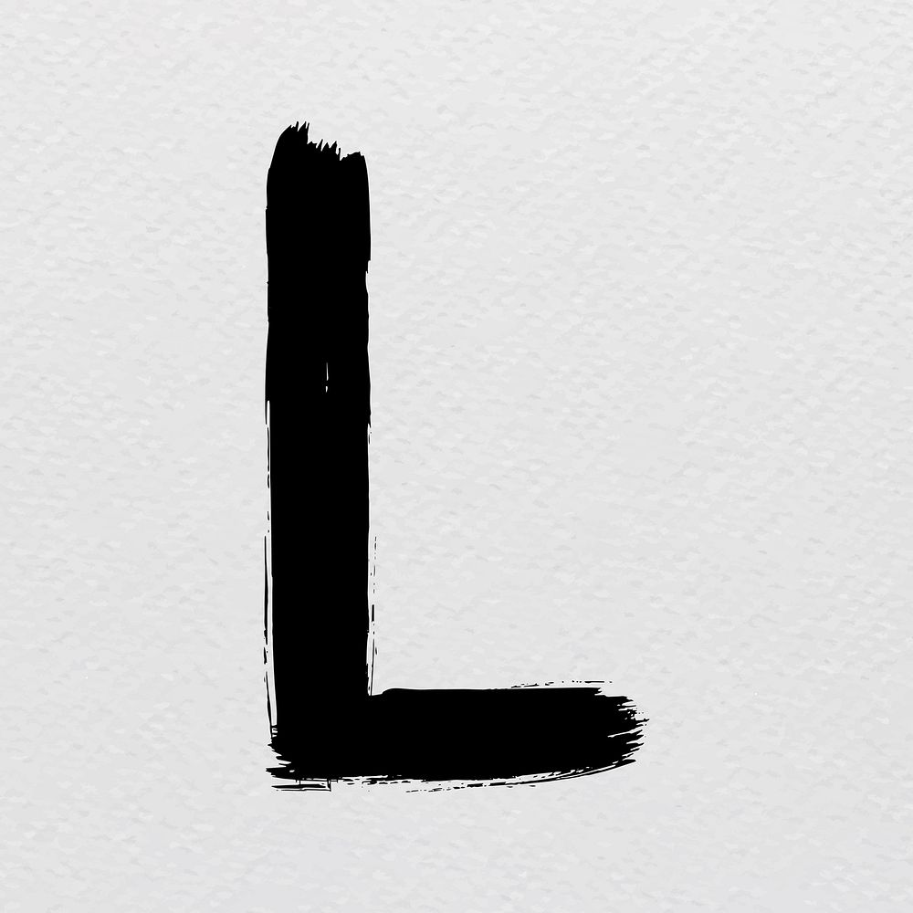 Letter L grunge hand drawn font style vector