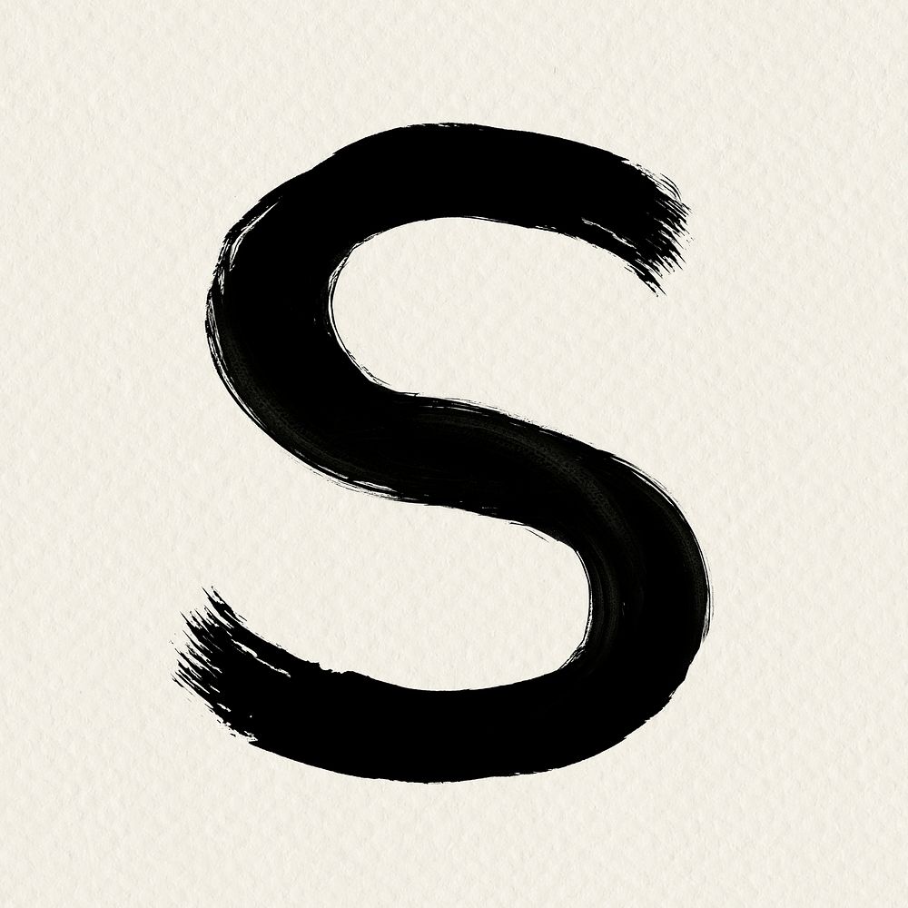 Alphabet S  brush stroke distressed style typography 