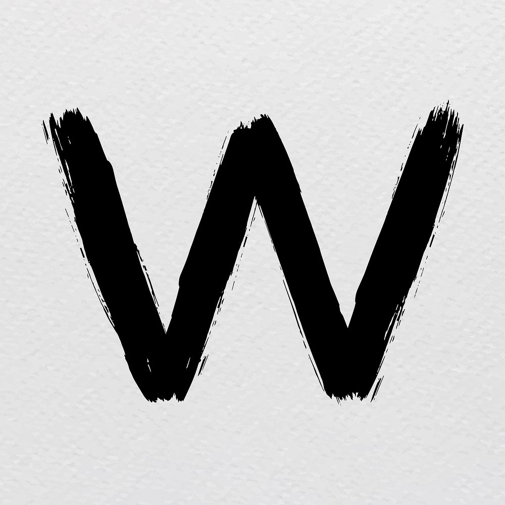 Letter W grunge hand lettering typography vector