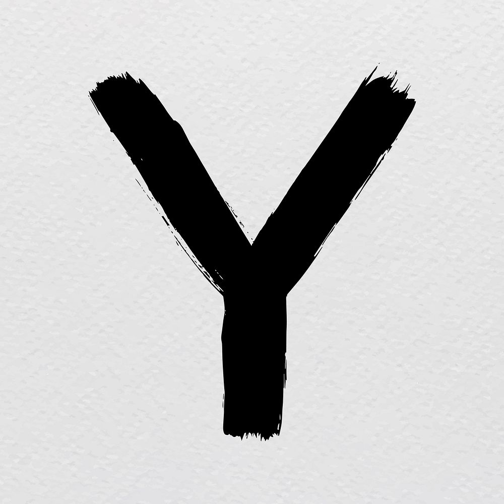 Alphabet Ybrush stroke trash style typography vector