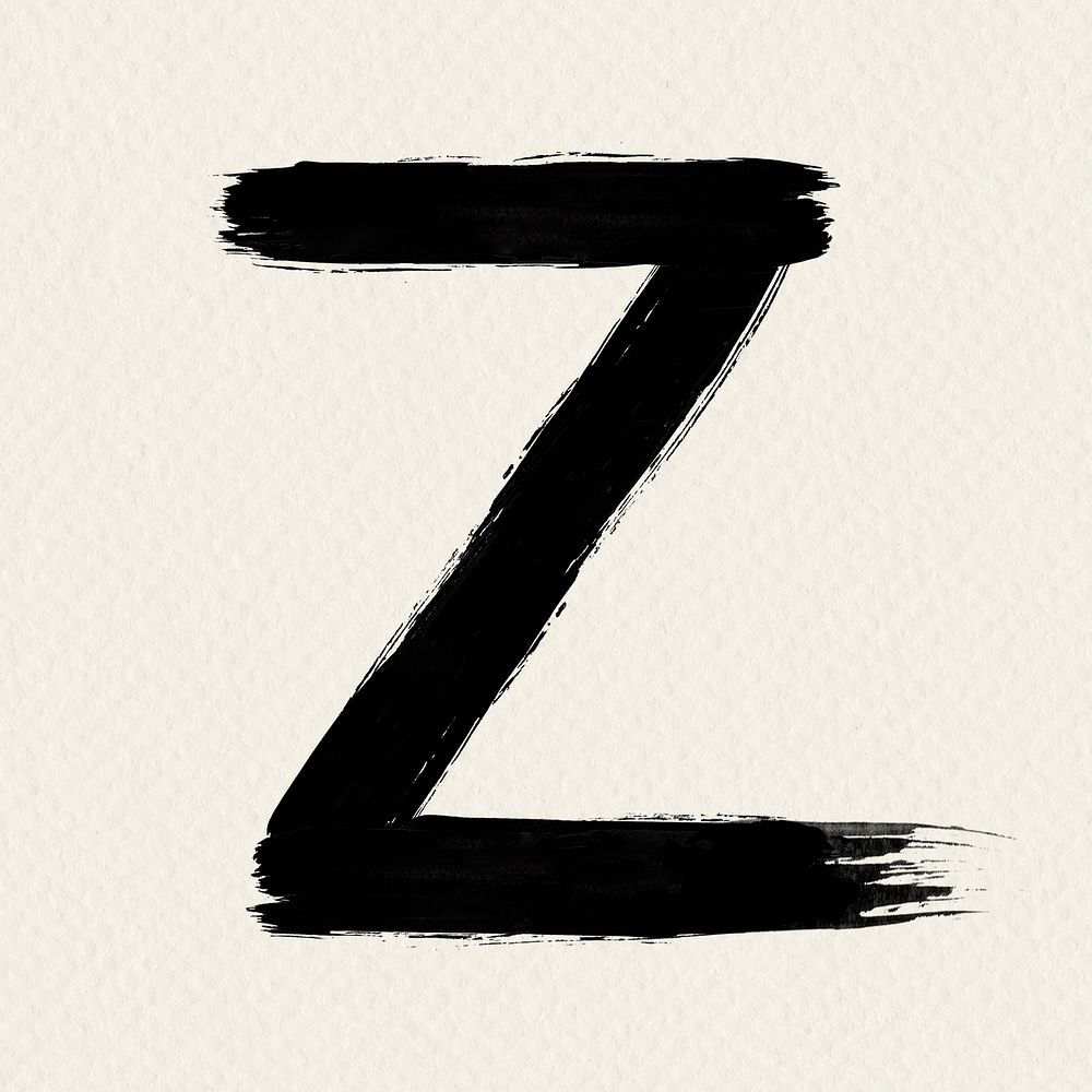 Letter Z grunge hand lettering typography PSD