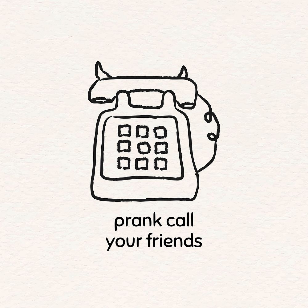 Prank call your friends during quarantine doodle style vector
