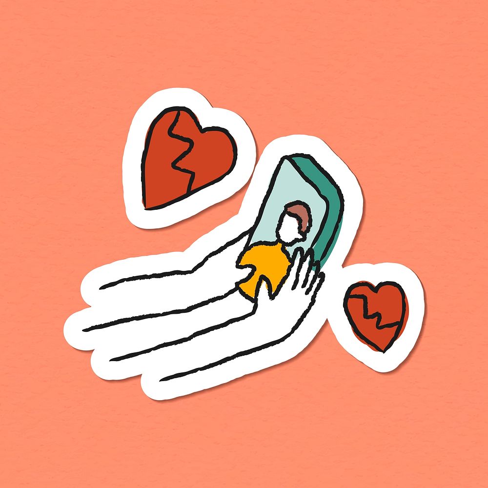 Stalk your ex doodle sticker vector