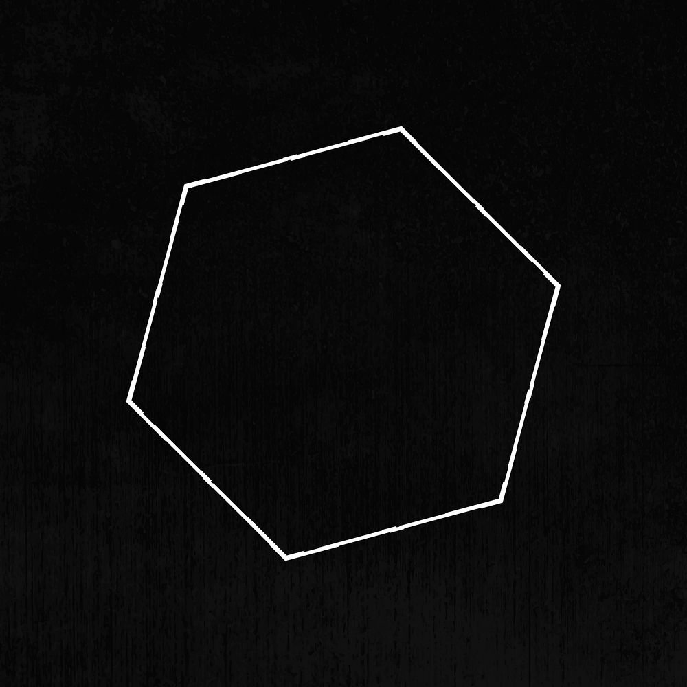 Hexagon outline on a black background vector 