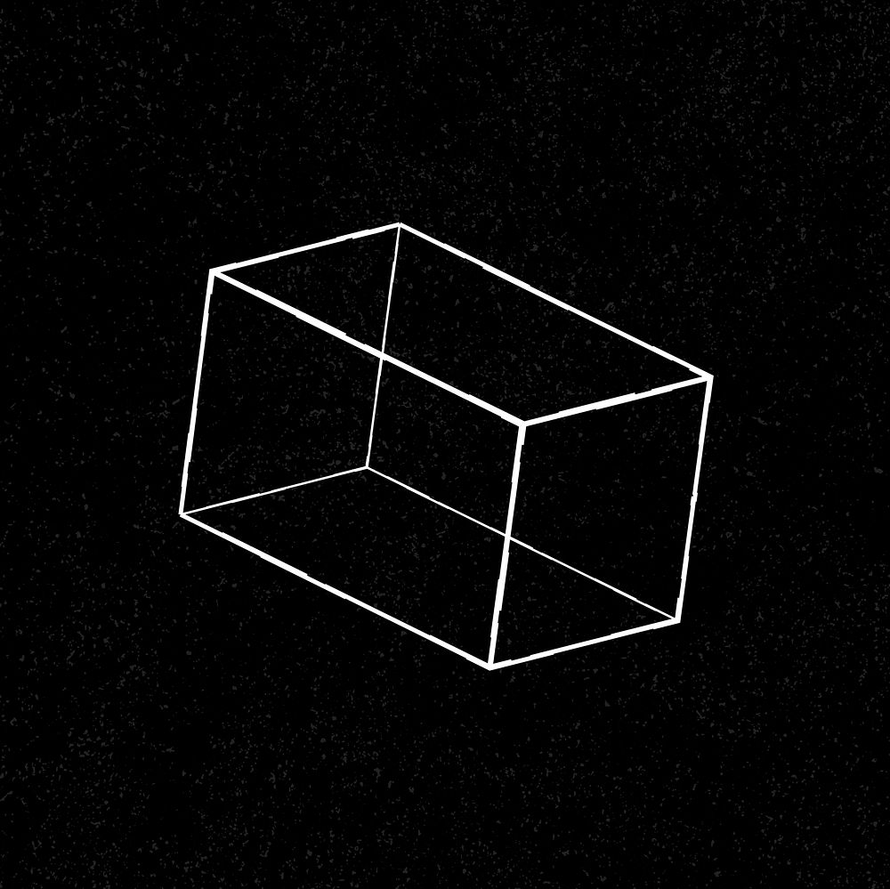 3D cuboid on a black background vector 
