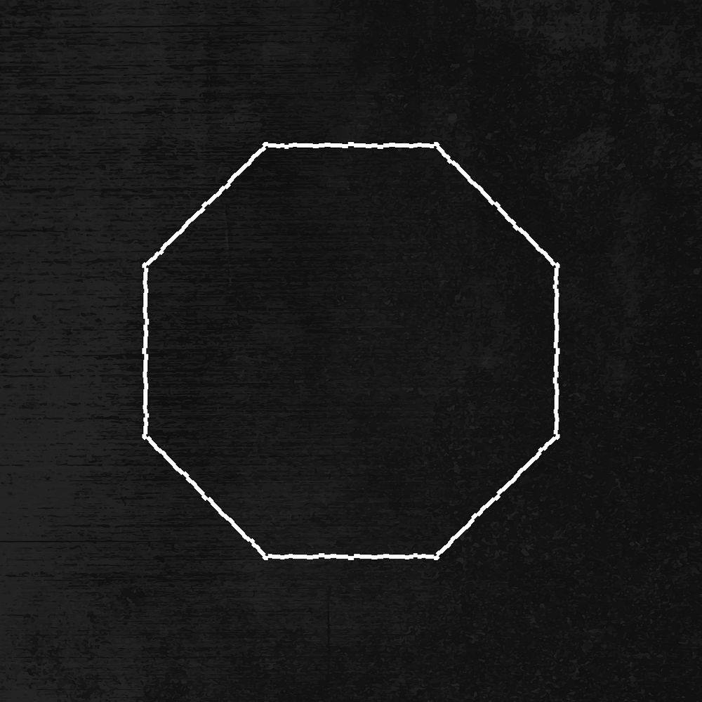 Geometric octagon outline on a black background vector 