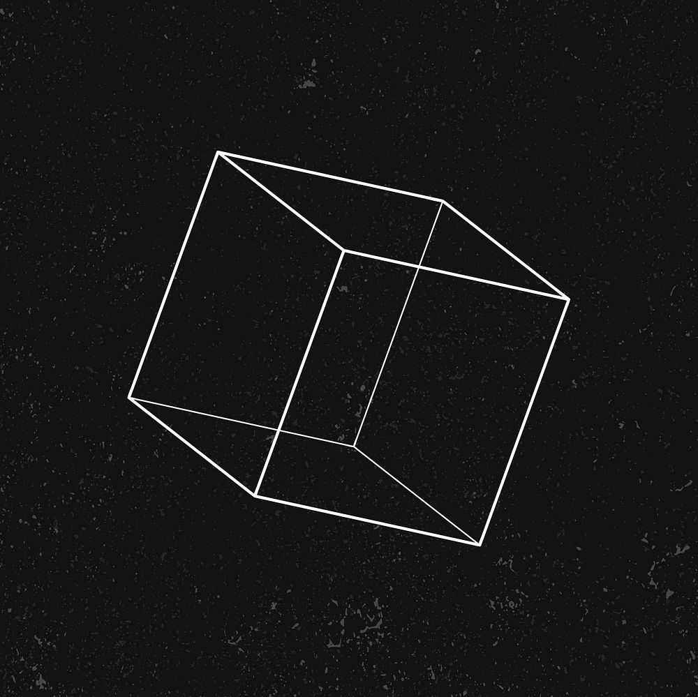 3D cube on a black background vector 
