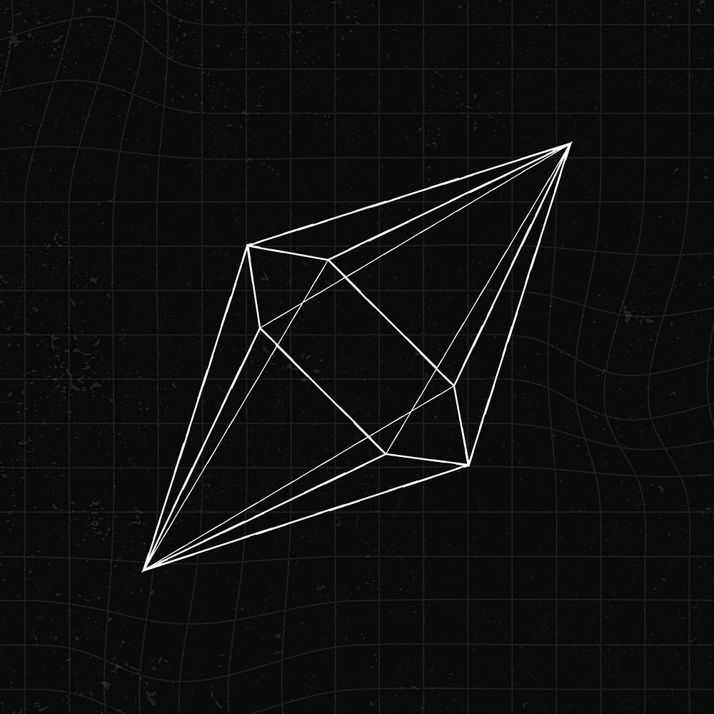 3D hexagonal bipyramid on a black background vector 
