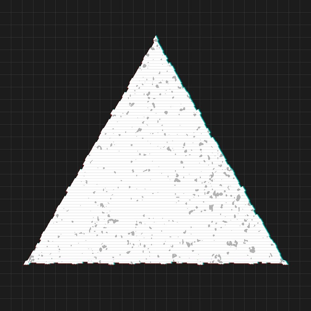 Triangle shape with glitch effect on a black background 
