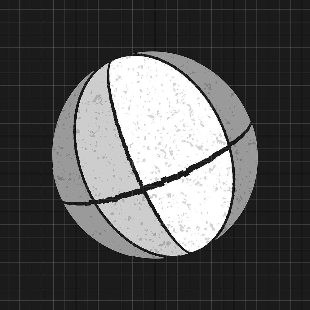 3D gray sphere on a black background vector 