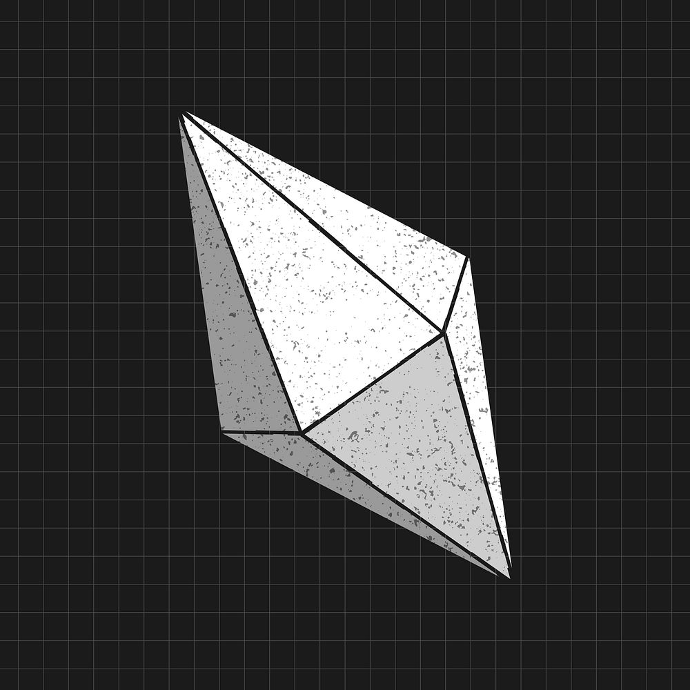 3D hexagonal bipyramid on a black background vector 