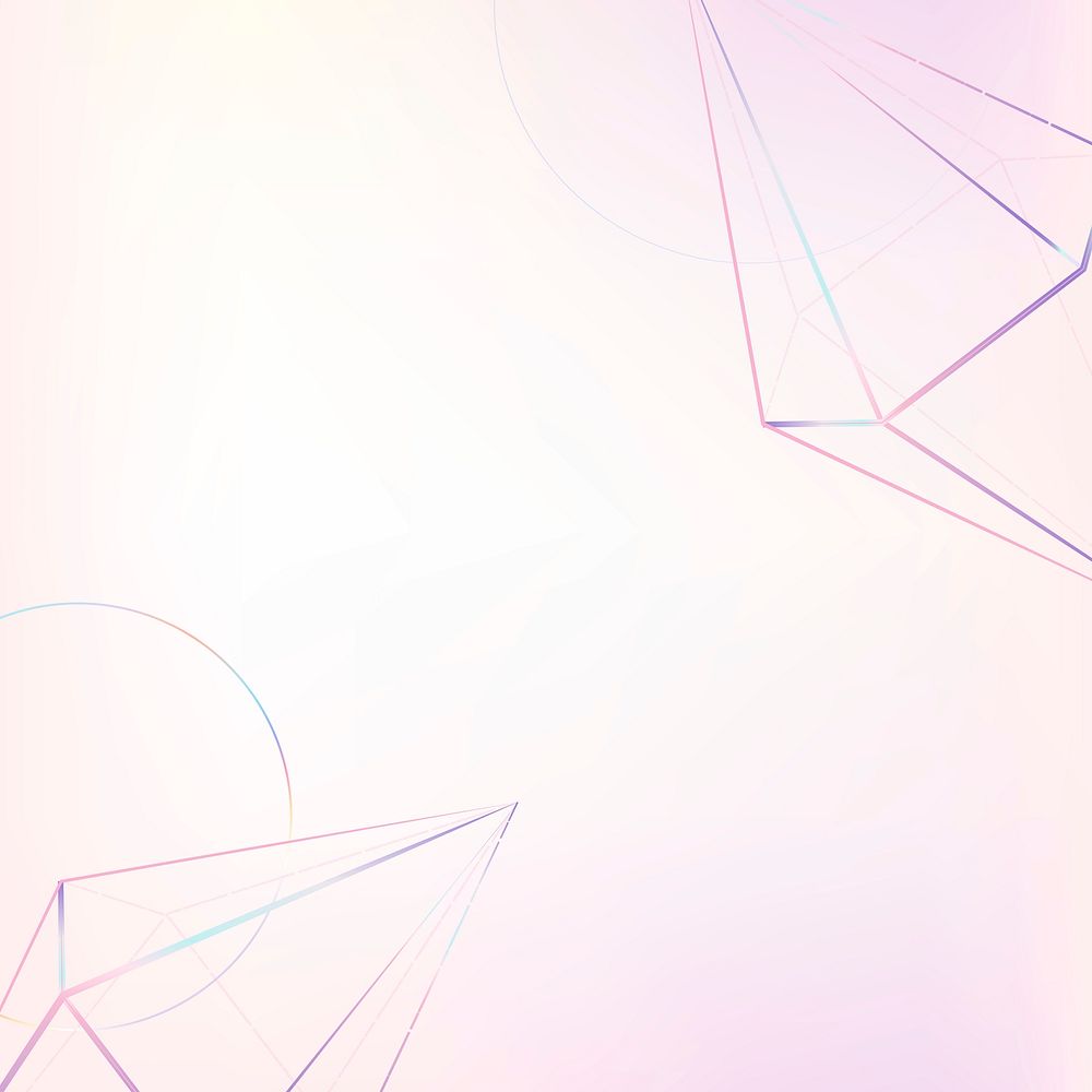 Holographic geometric shapes pastel background design space