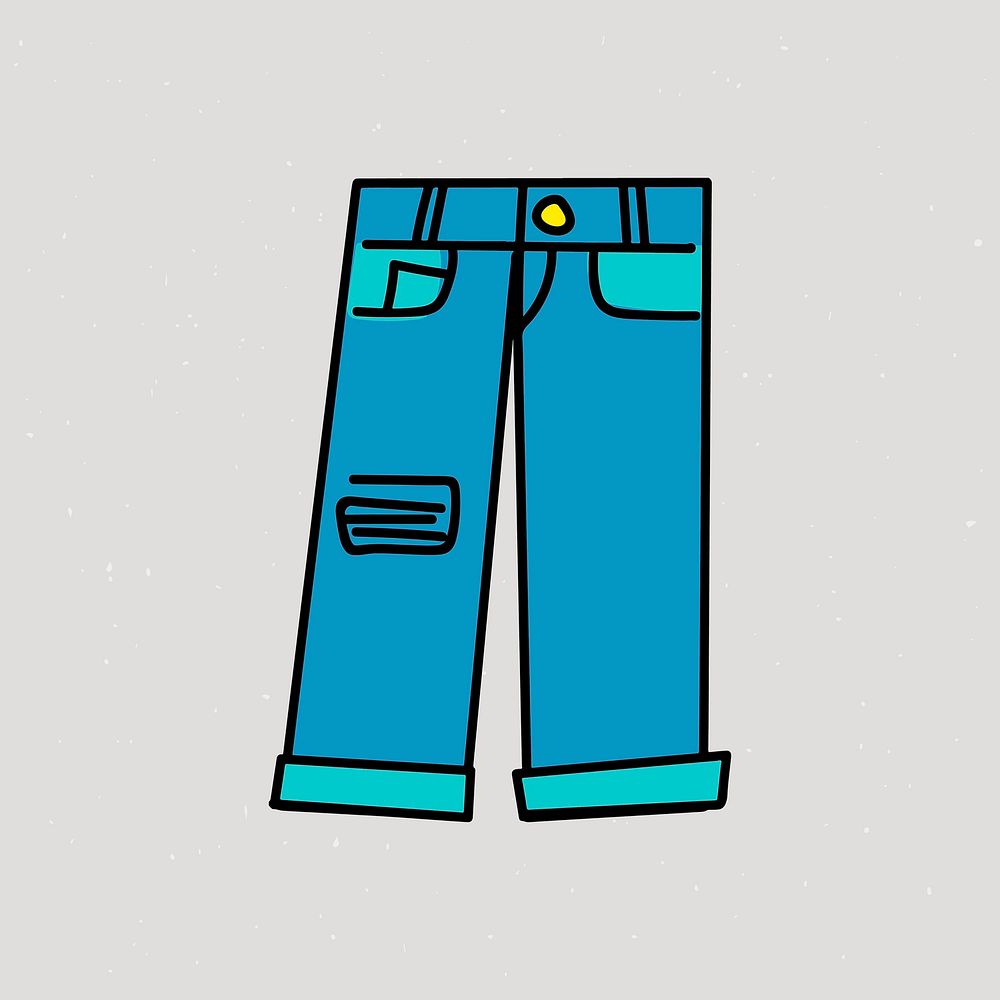 Boyfriend jeans illustrated on a gray background vector