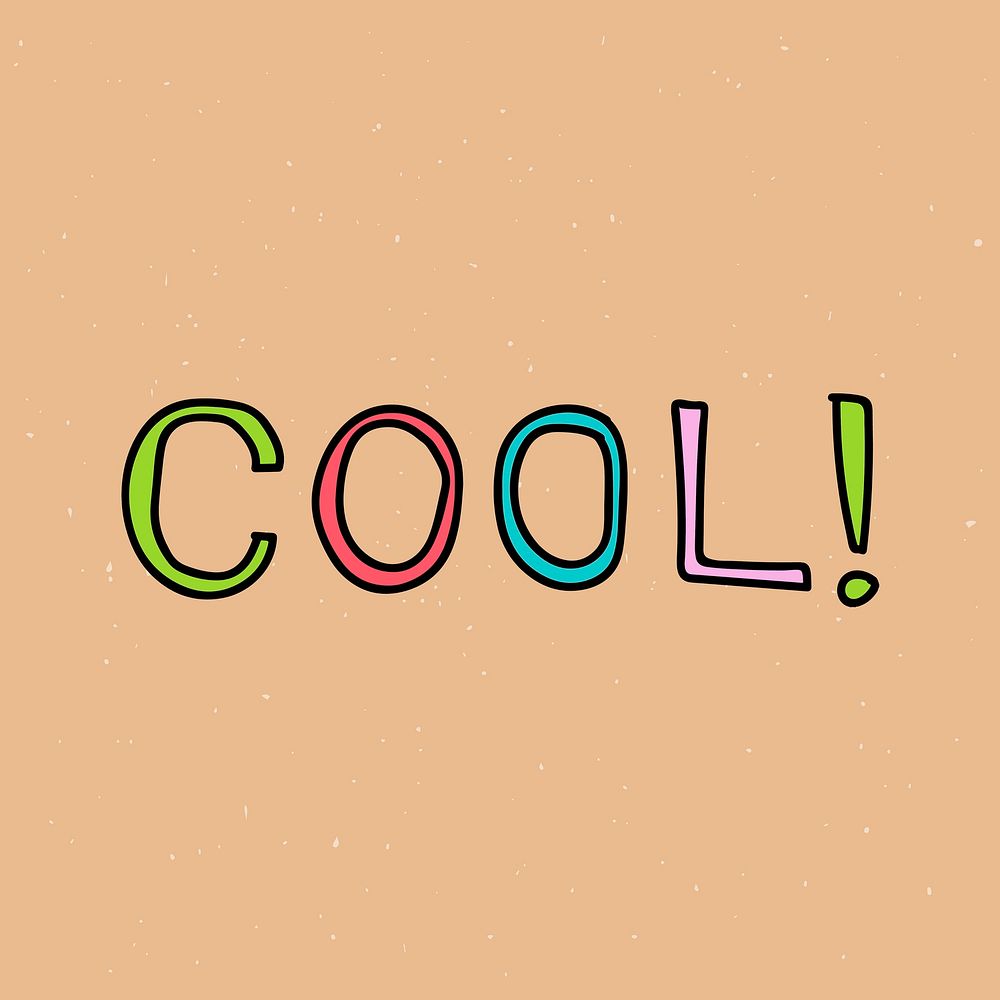 Doodle colorful cool word vector