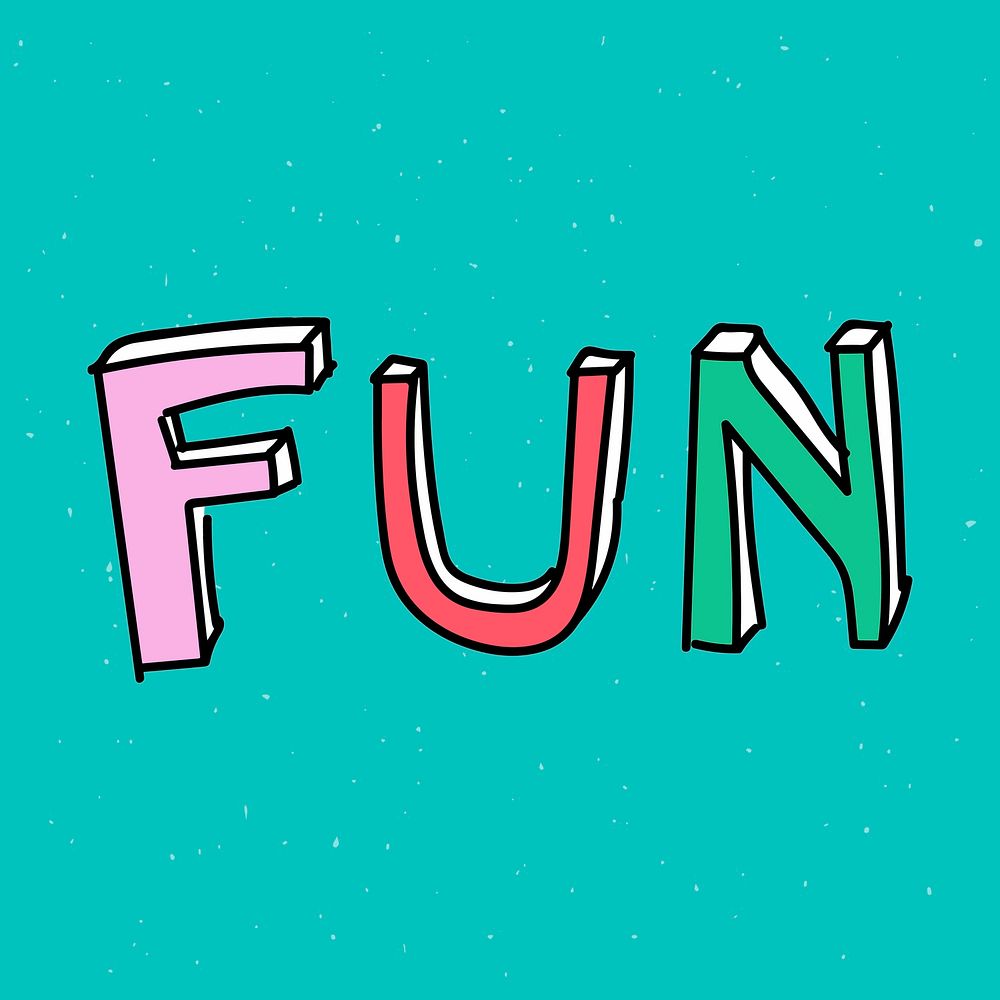 Doodle Fun word illustrated on a green background vector