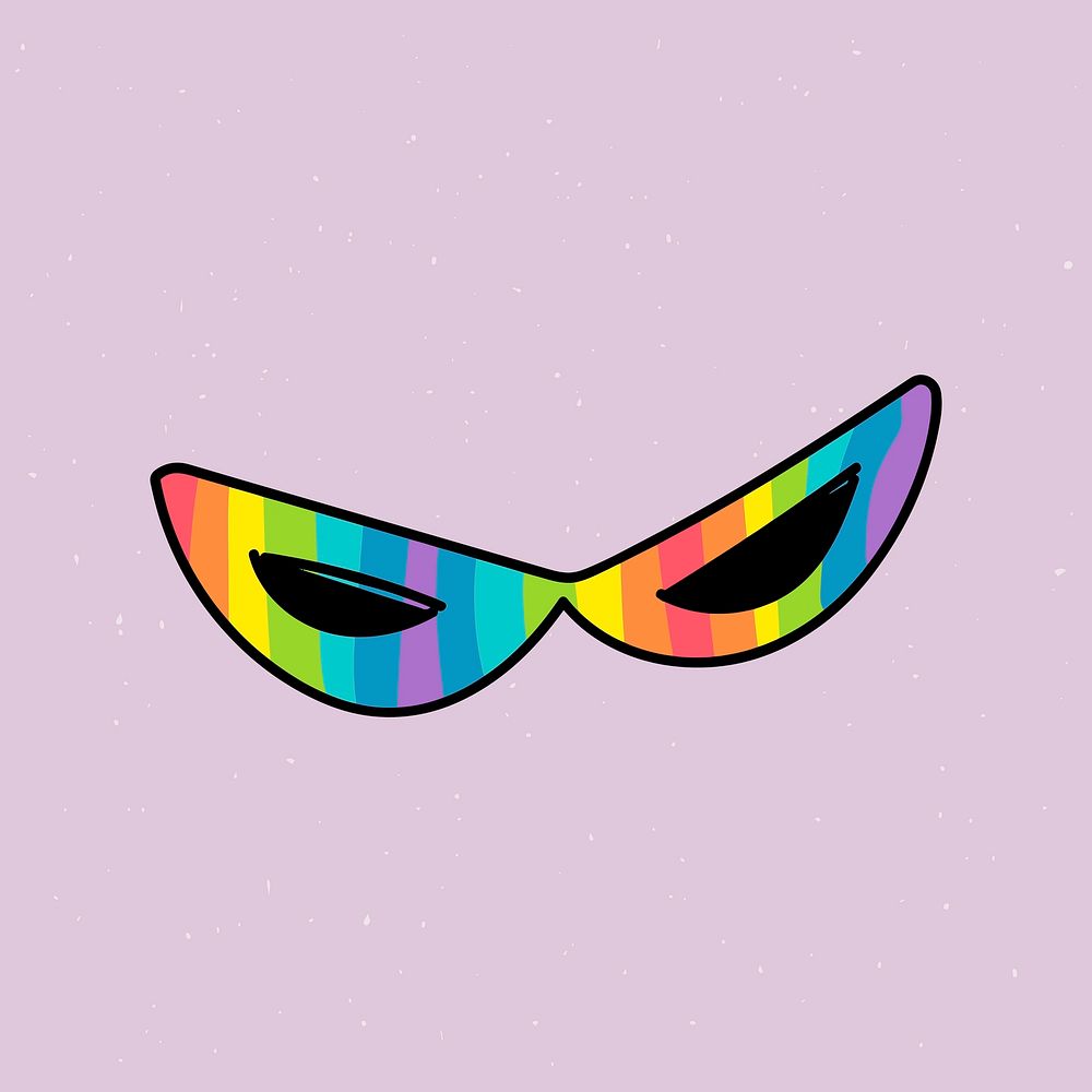 Fancy rainbow mask on purple background vector
