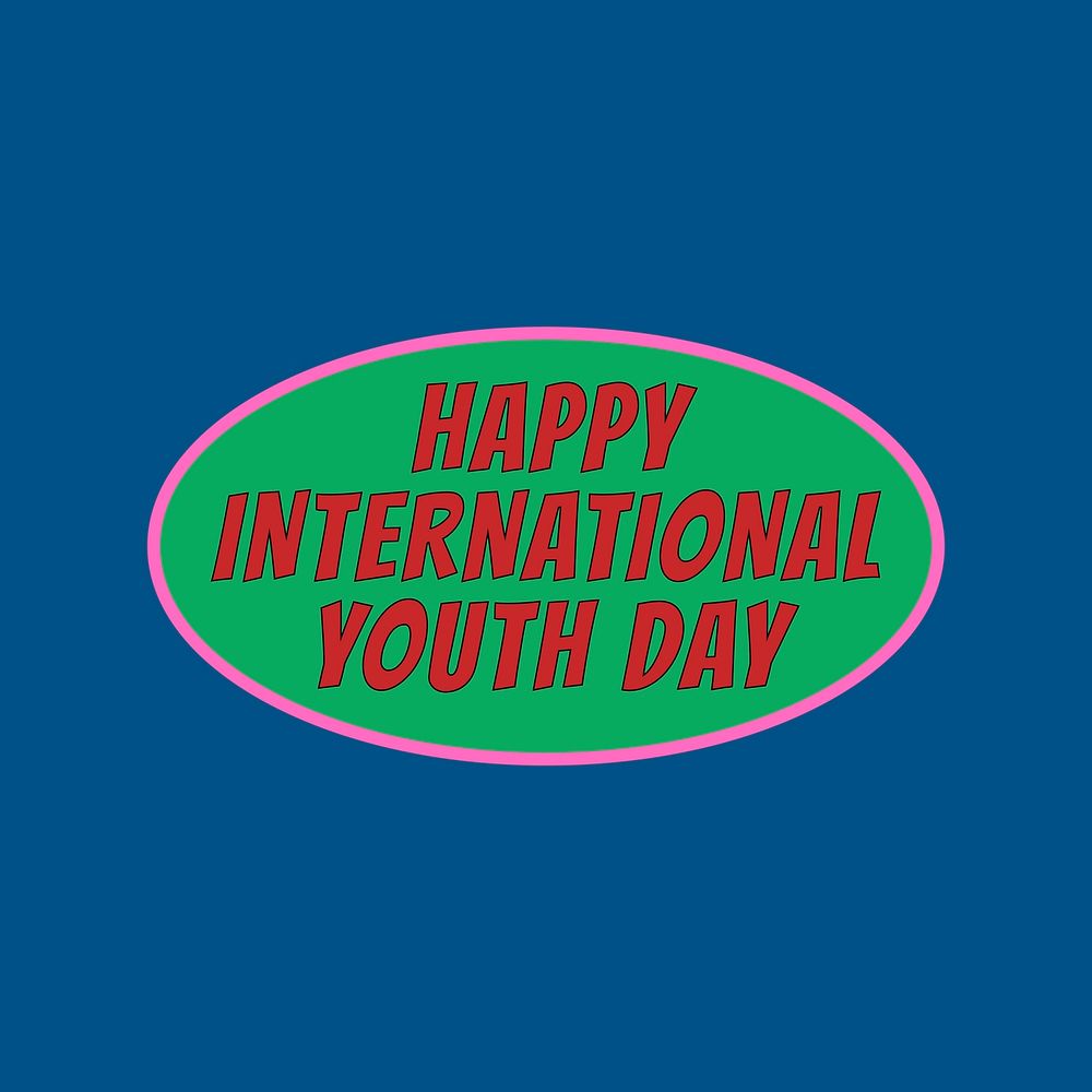 Happy international youth day on a midnight blue background vector 