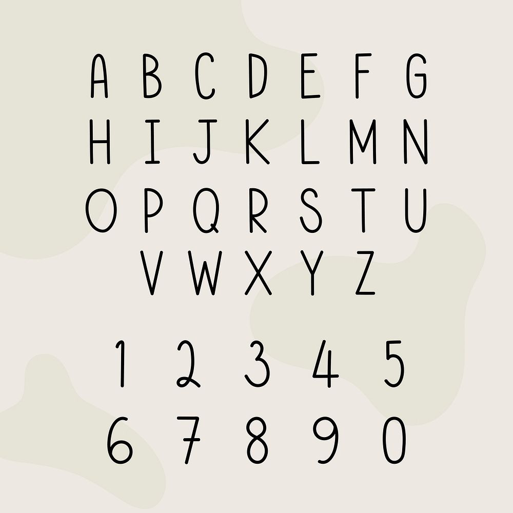 Alphabet and number set vector