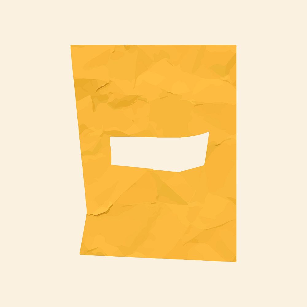 Yellow minus sign paper cut icon  vector