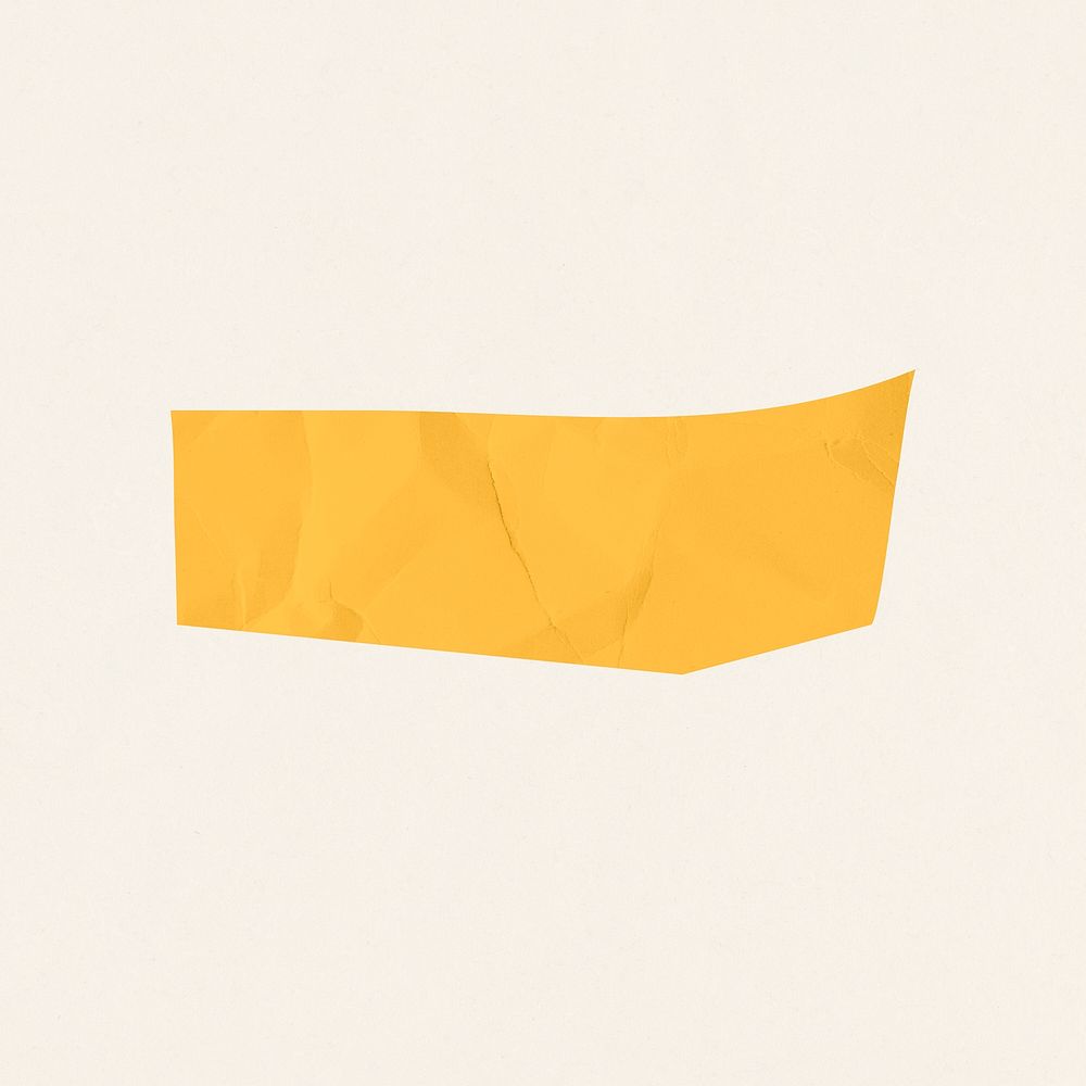 Yellow minus sign paper cut icon psd