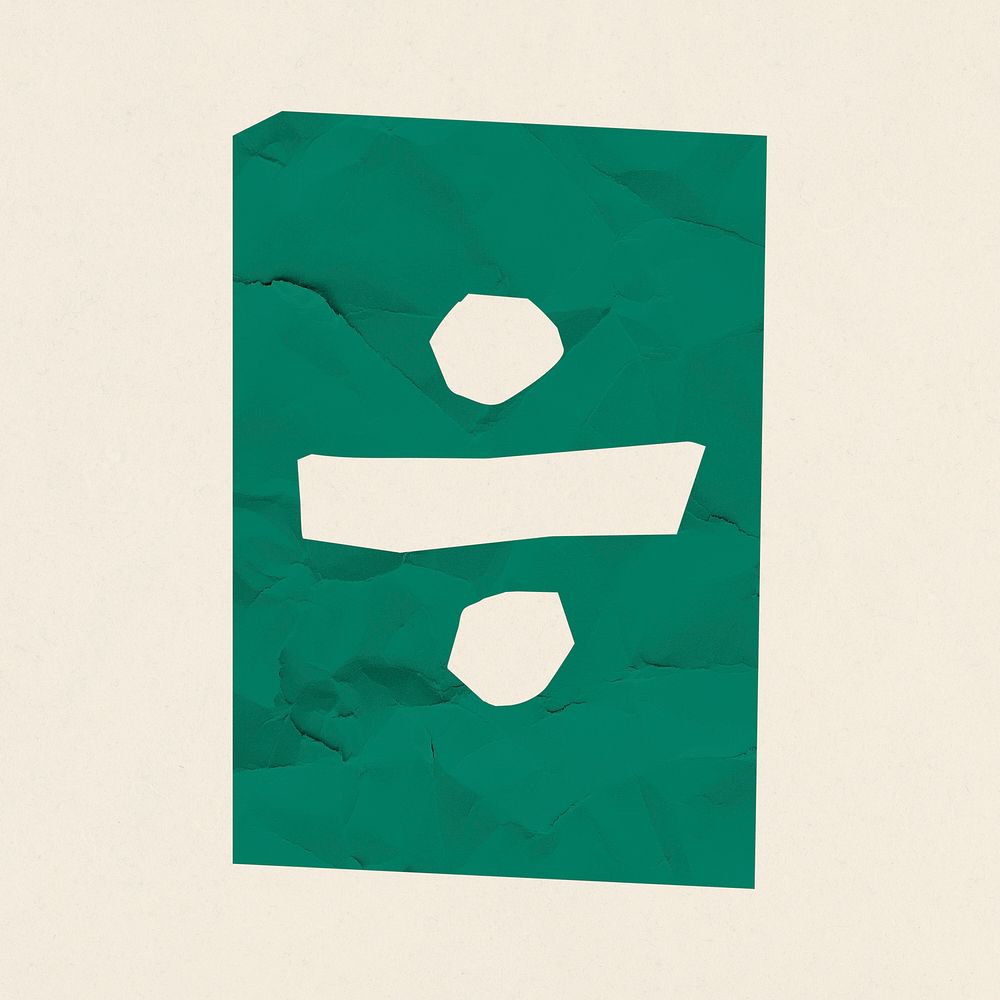 Green division paper cut symbol psd